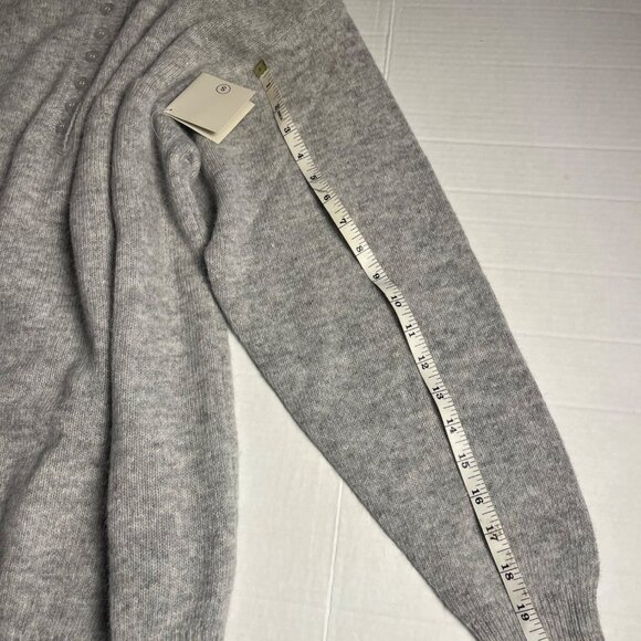 Amanda Smith S Gray lambsWool-Blend Sweater Button-Up Collar & Pocket Womens - Picture 12 of 12